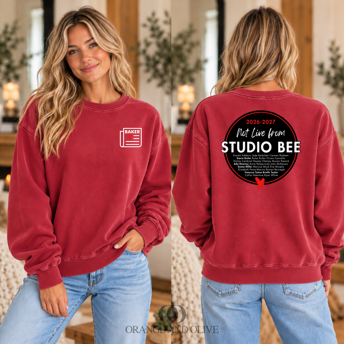 2026-2027 Crew Sweatshirt Comfort Colors ADULT - Baker News