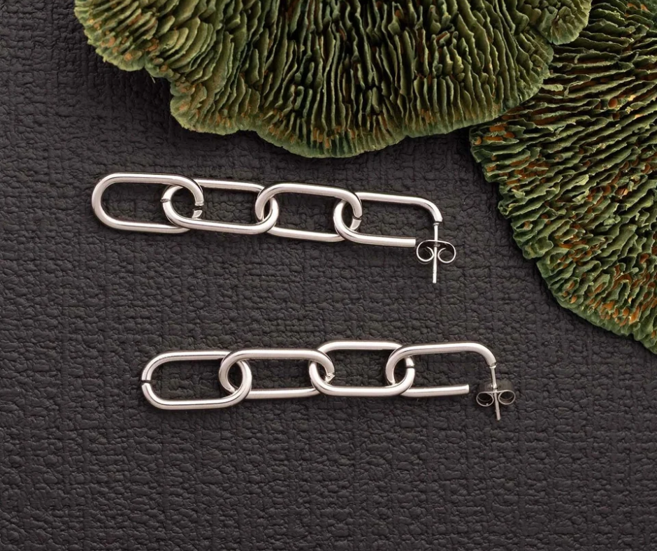 LUX Dangle Paperclip Stud Earrings