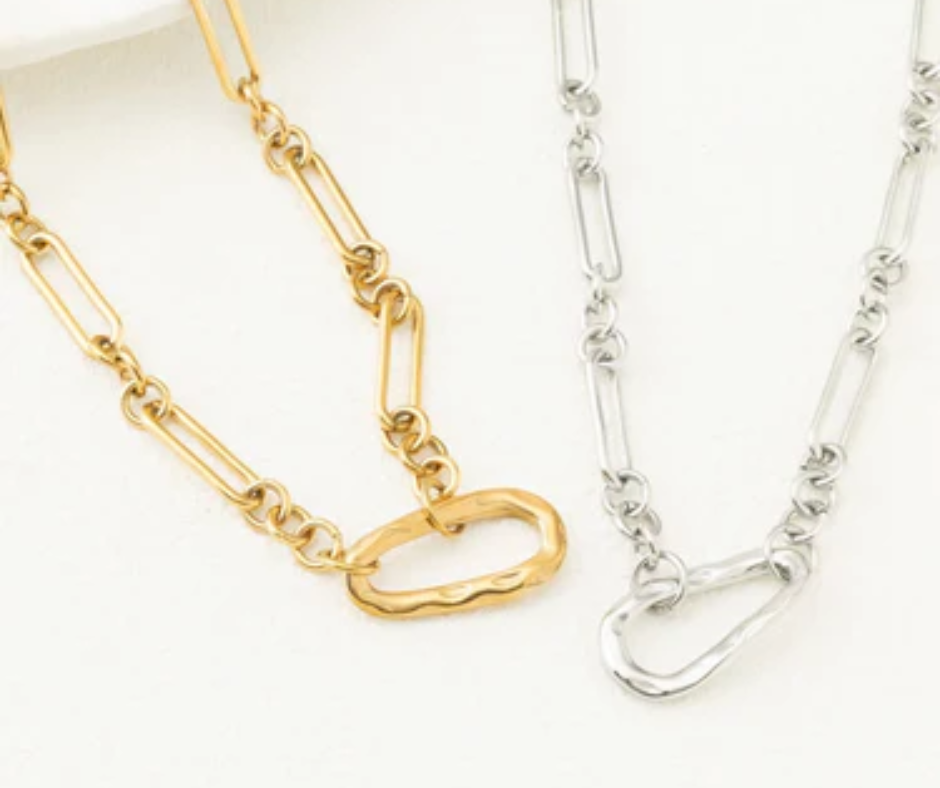 LUX Mixed Link Carabiner Necklace