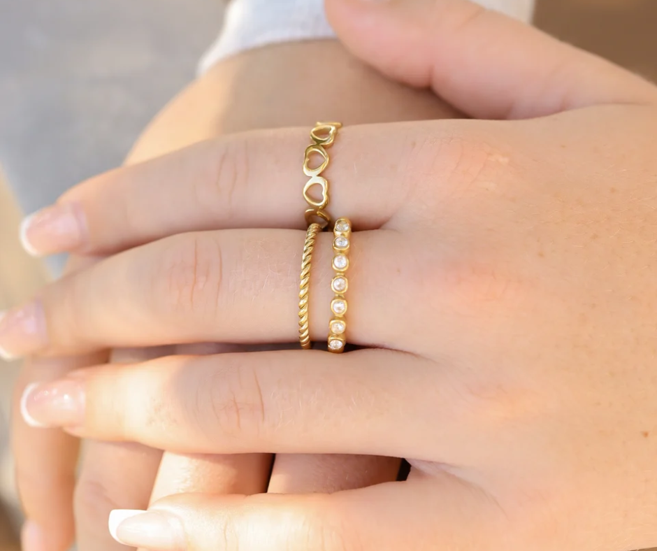 LUX Beaded CZ Stacking Ring