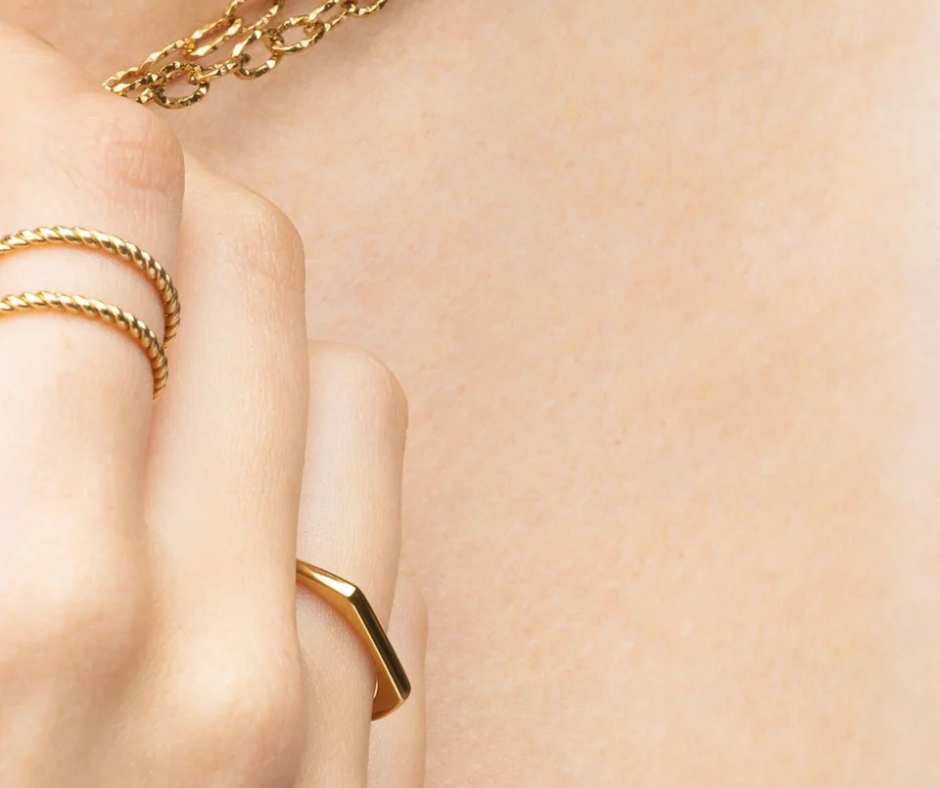 LUX Dainty Flat Blank Stack Ring