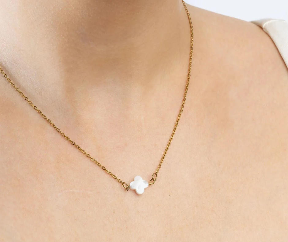 LUX Floral MOP Shell Connector Charm