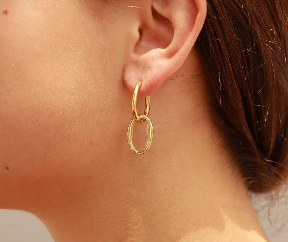 LUX Interlocked Oval Pendant Earrings
