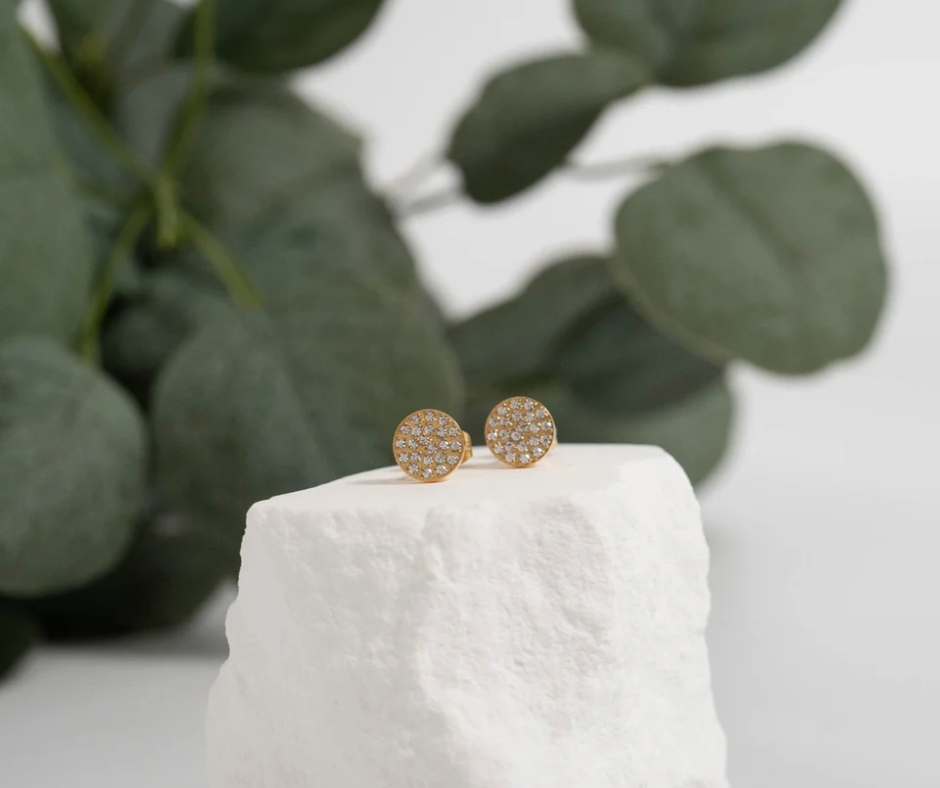 LUX Stud Pave Stones Earrings