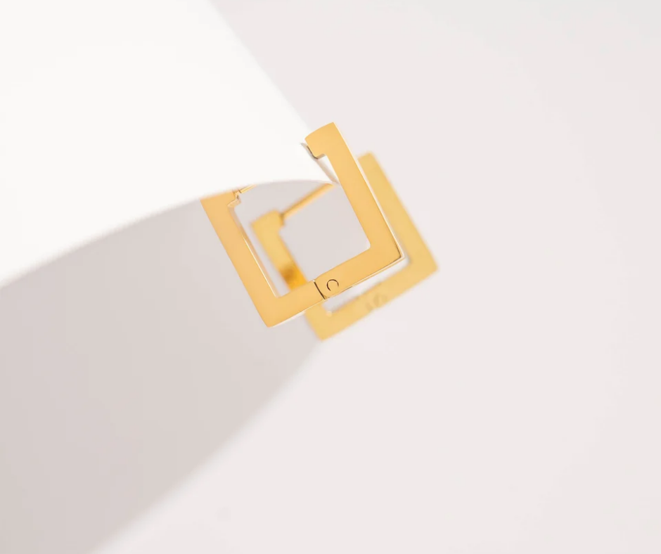 LUX Square Huggie Earrings