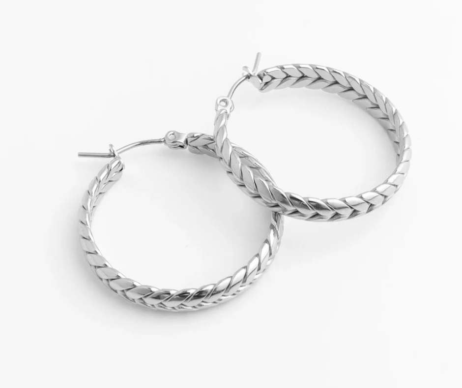 LUX Braided Hoop Earrings