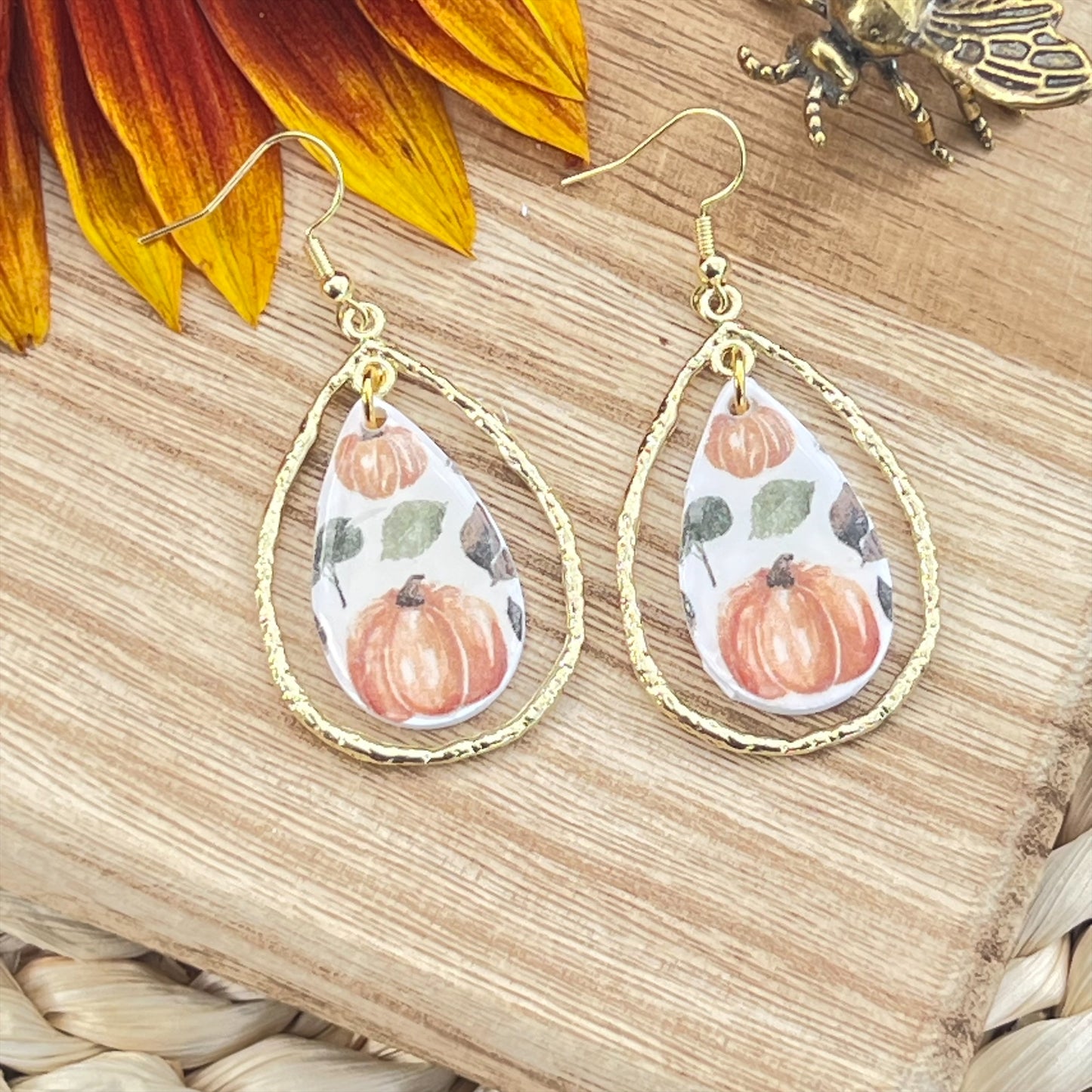 Pumpkin Patch Tear Drop Dangle