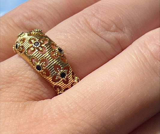 Saphire Blue Adjustable Ring