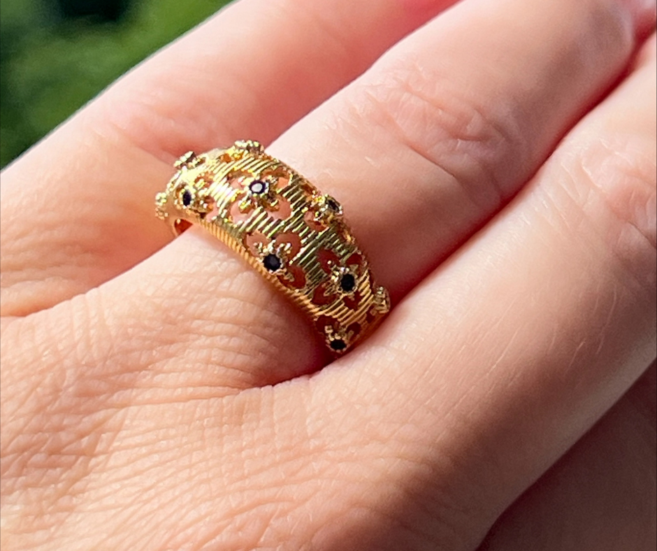 Saphire Blue Adjustable Ring
