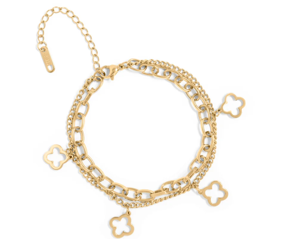 LUX Lucky Clover Charm Bracelet