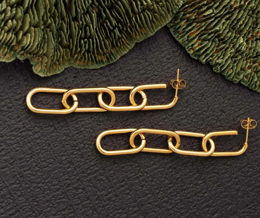 LUX Dangle Paperclip Stud Earrings