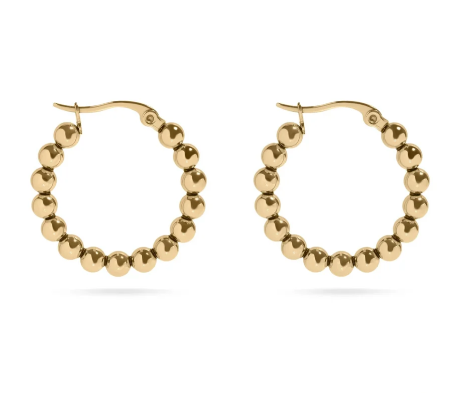 LUX Circle Ball Hoop Earrings