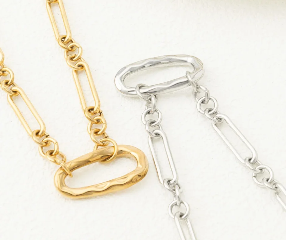 LUX Mixed Link Carabiner Necklace
