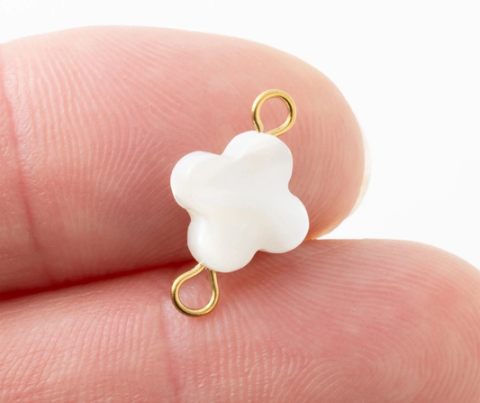 LUX Floral MOP Shell Connector Charm