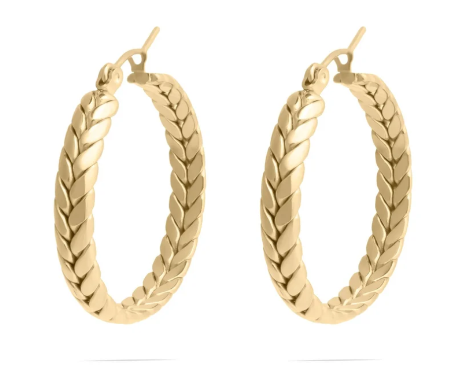 LUX Braided Hoop Earrings