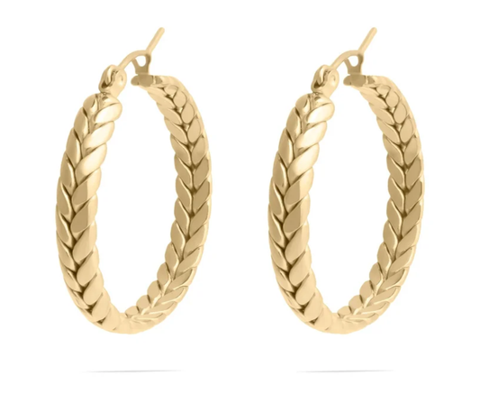 LUX Braided Hoop Earrings