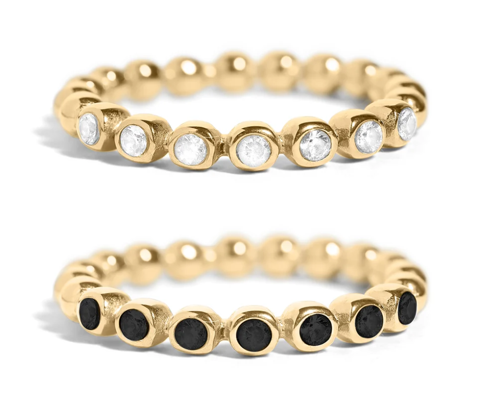 LUX Beaded CZ Stacking Ring
