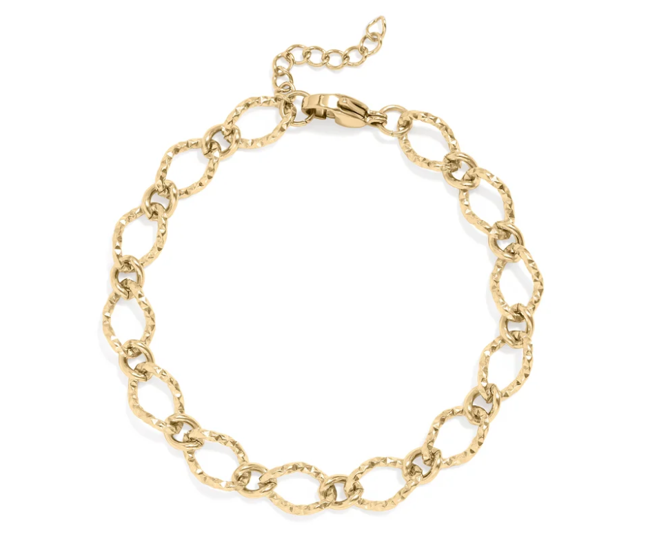 LUX Hammered Oval Chain Bracelet