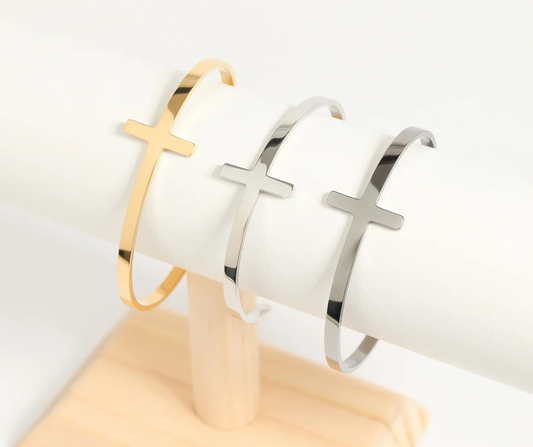 LUX Philippians 4:13 Cross Cuff Bracelet