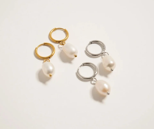 LUX Huggie Hoop with Freshwater Pearl