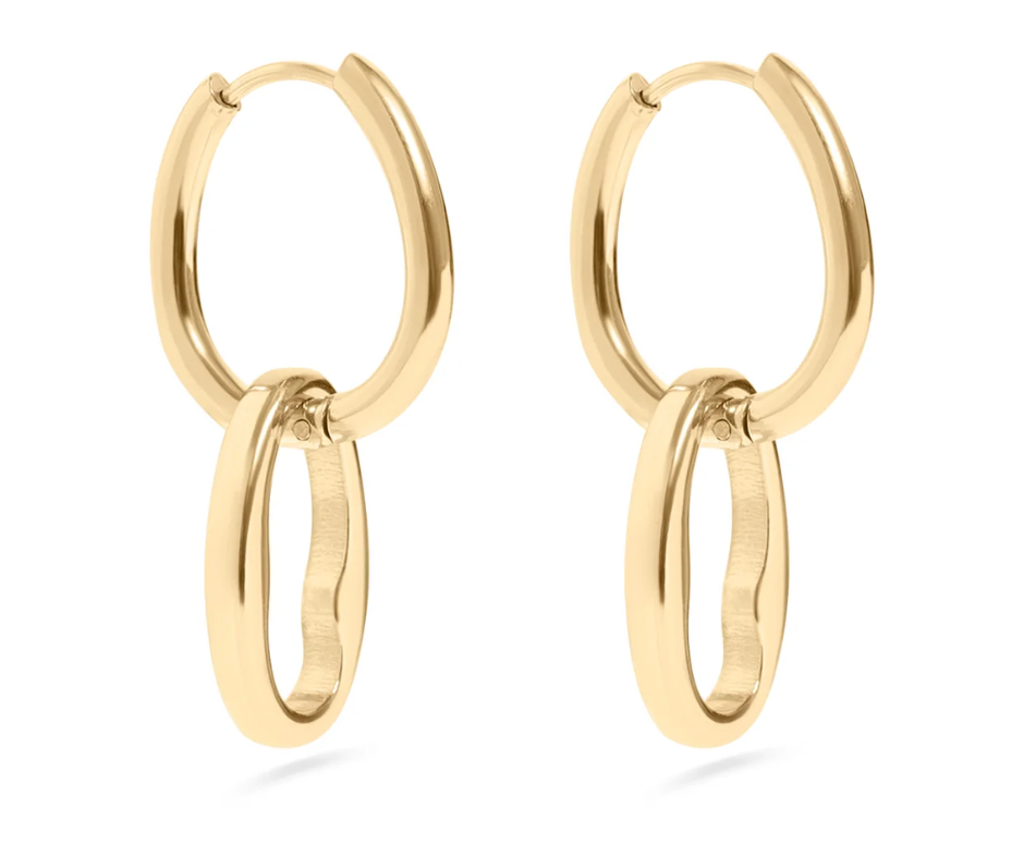 LUX Interlocked Oval Pendant Earrings