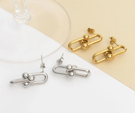 LUX Thick U-lock Chain Earrings