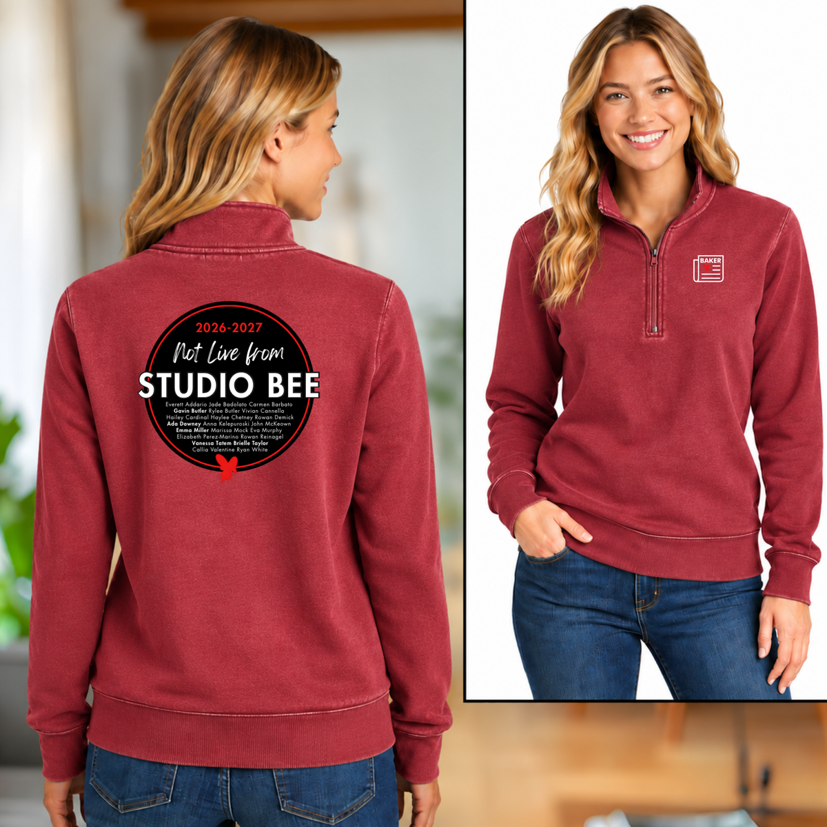 2026-2027 1/4 Zip Comfort Colors ADULT  - Baker News