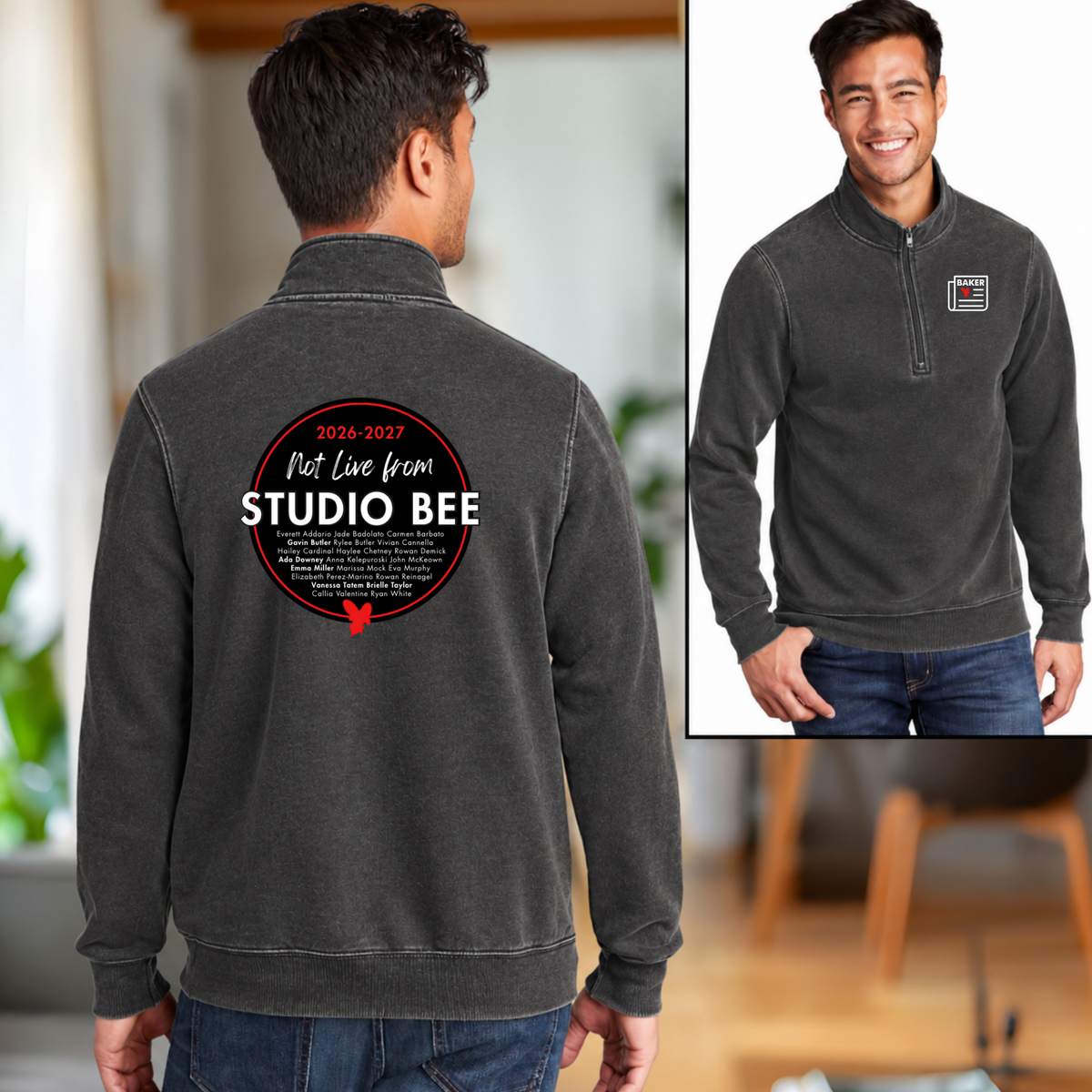 2026-2027 1/4 Zip Comfort Colors ADULT  - Baker News