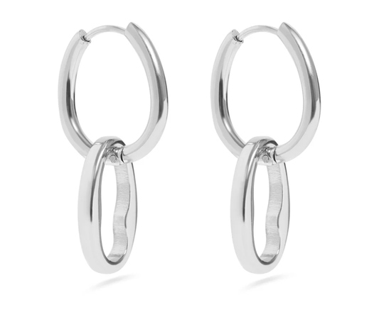 LUX Interlocked Oval Pendant Earrings