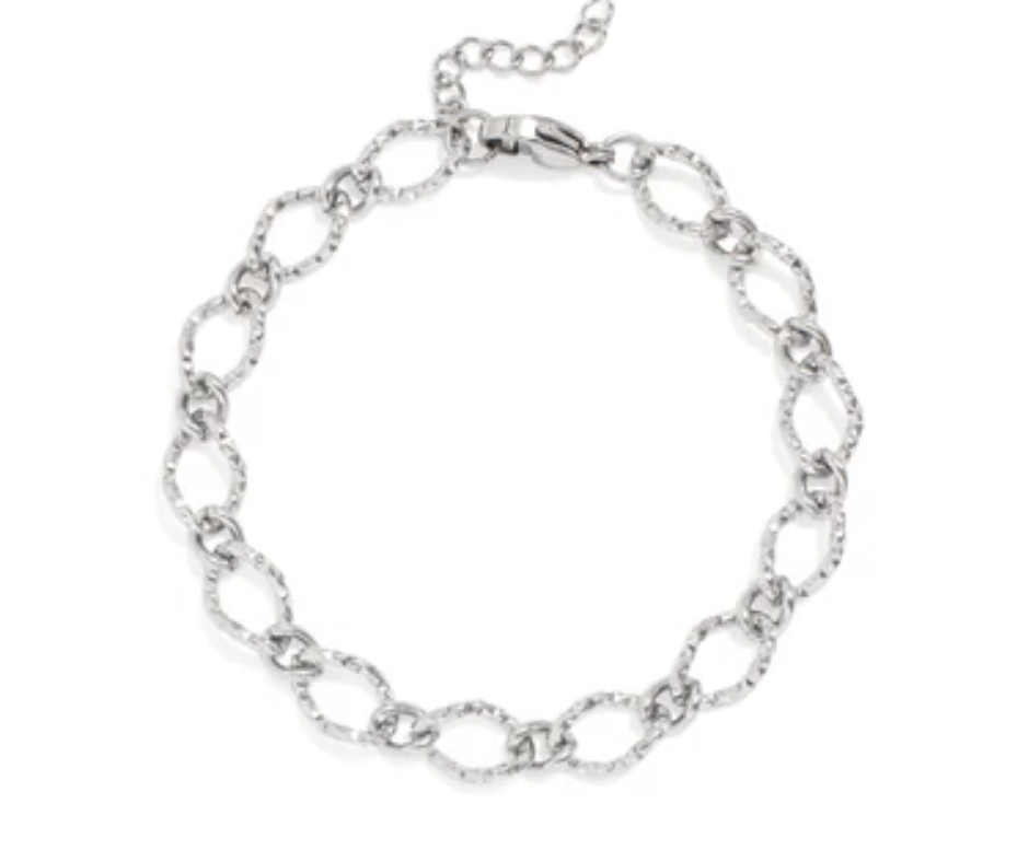 LUX Hammered Oval Chain Bracelet