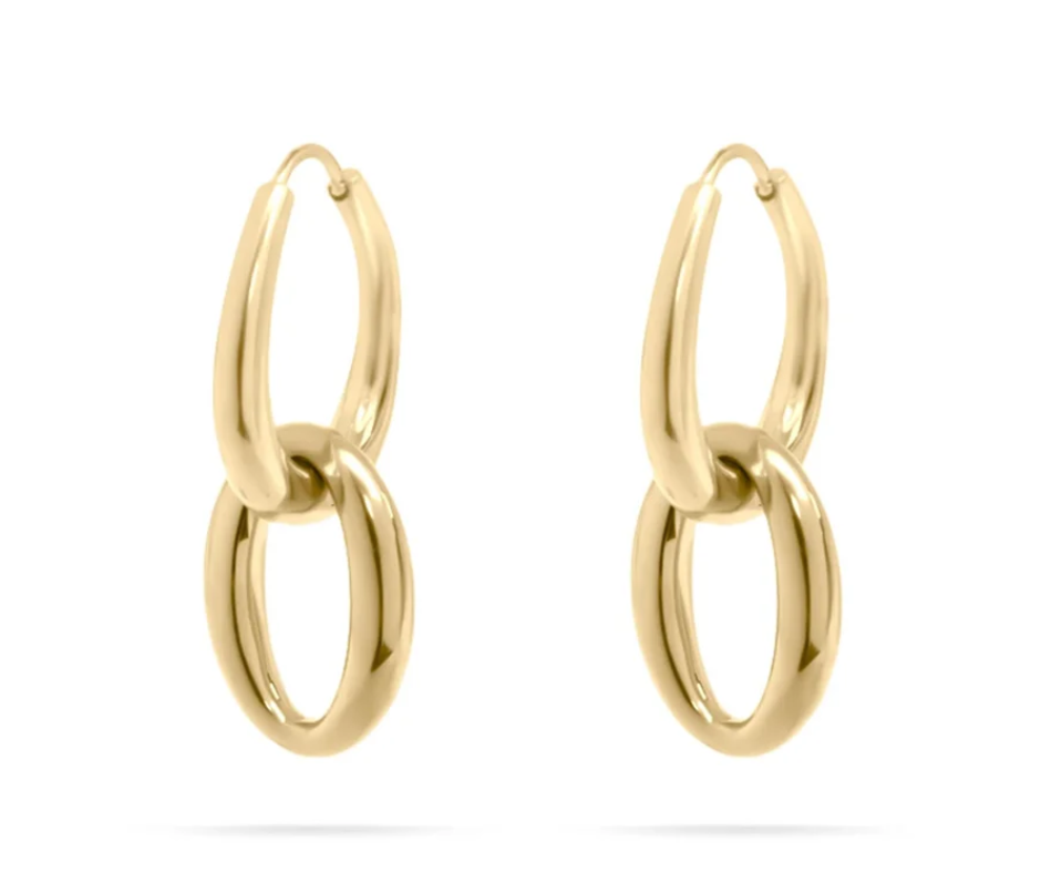 LUX Double Hoop Dangle Earrings