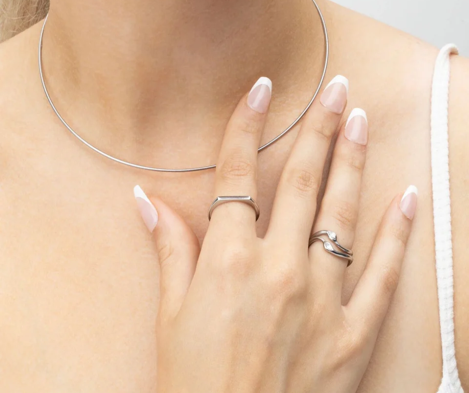 LUX Dainty Flat Blank Stack Ring