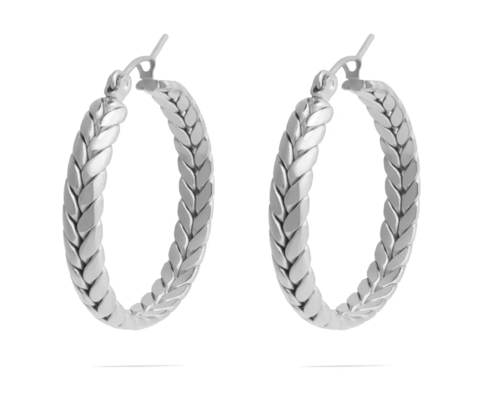 LUX Braided Hoop Earrings