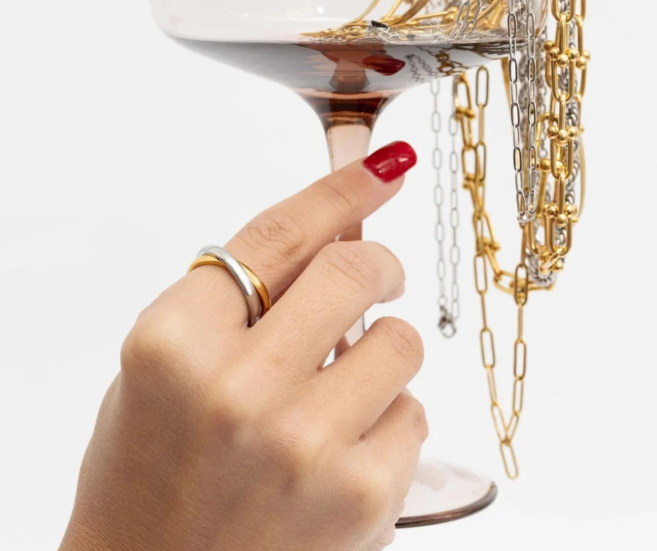 LUX Mixed Metal Intertwined Ring 18k/SS