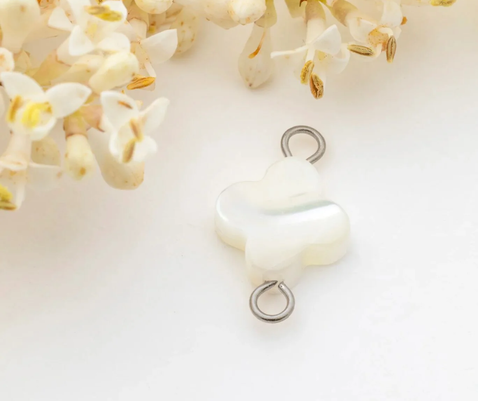 LUX Floral MOP Shell Connector Charm