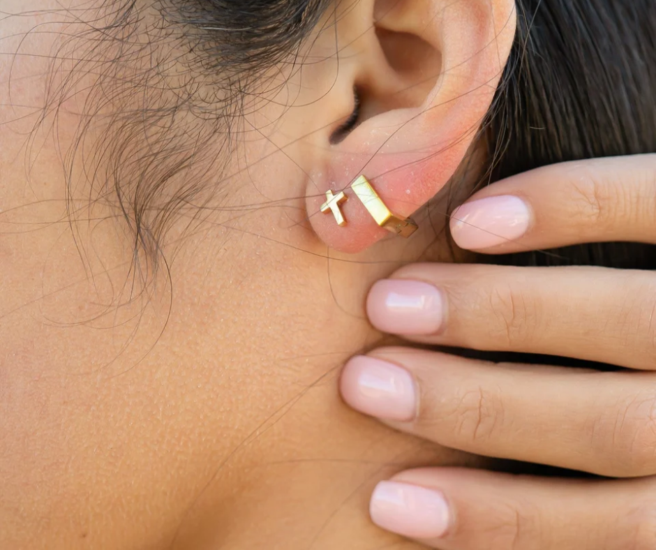 LUX Square Huggie Earrings
