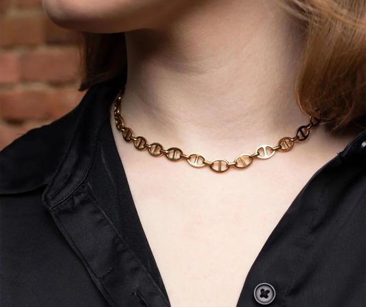 LUX Oval Chain Bangle Necklace