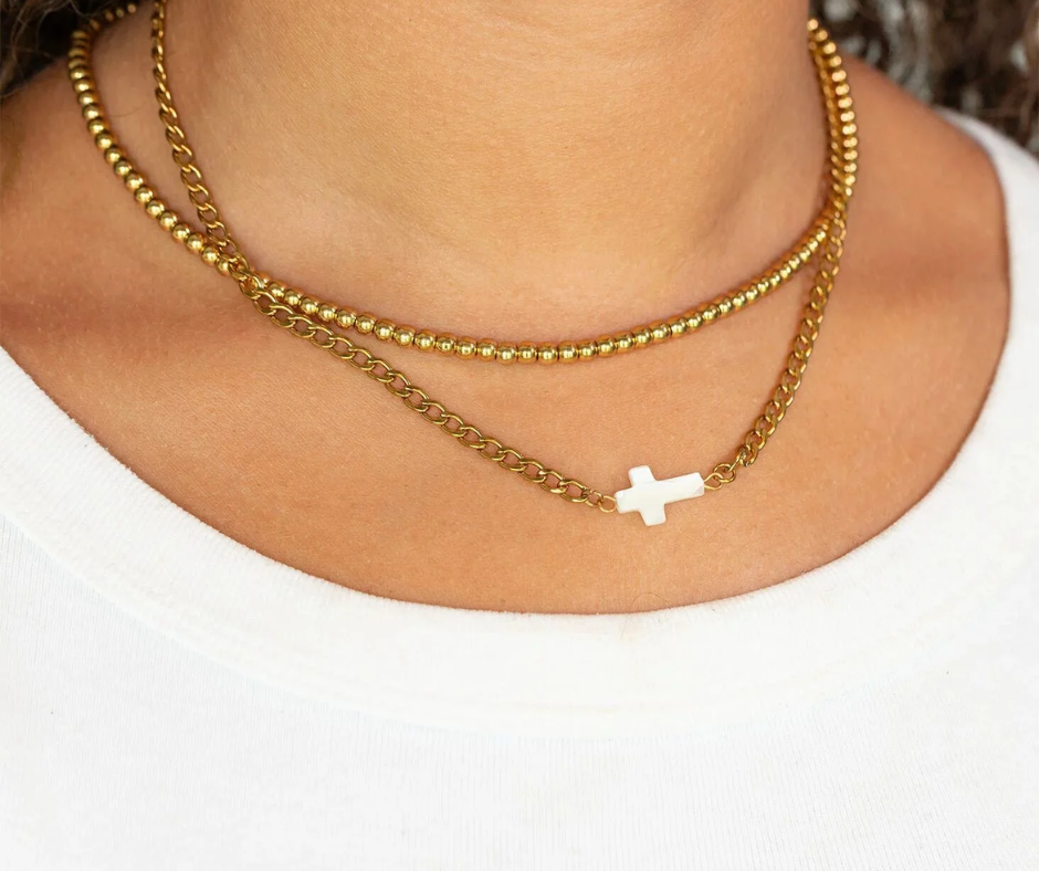 LUX Shell Cross Connector Charm