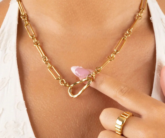 LUX Mixed Link Carabiner Necklace