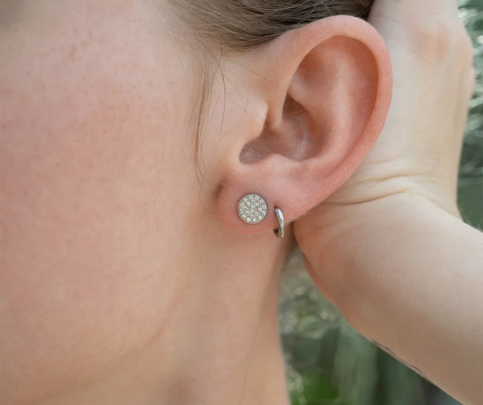 LUX Stud Pave Stones Earrings