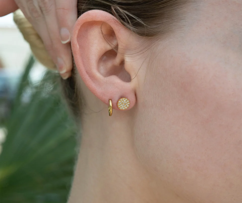 LUX Stud Pave Stones Earrings
