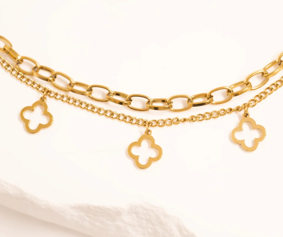 LUX Lucky Clover Charm Bracelet