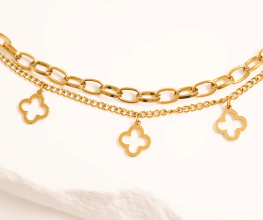 LUX Lucky Clover Charm Bracelet
