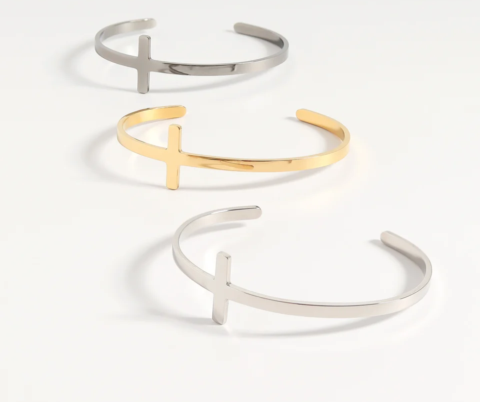 LUX Philippians 4:13 Cross Cuff Bracelet