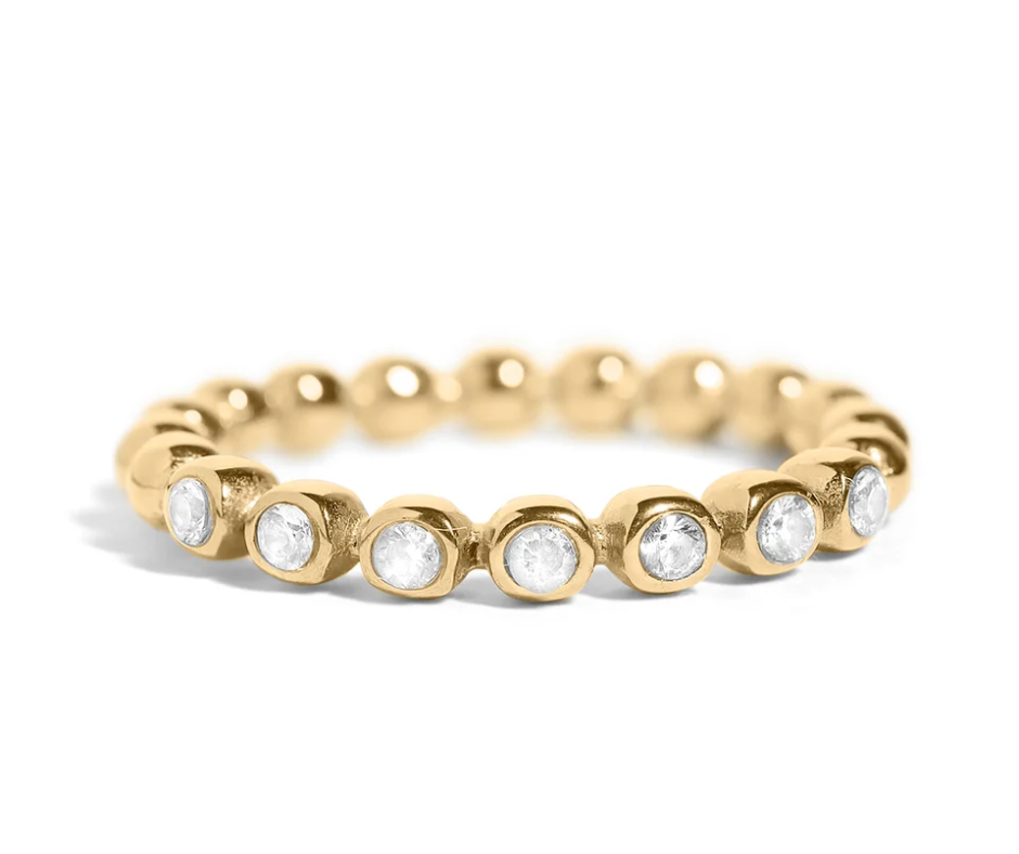 LUX Beaded CZ Stacking Ring