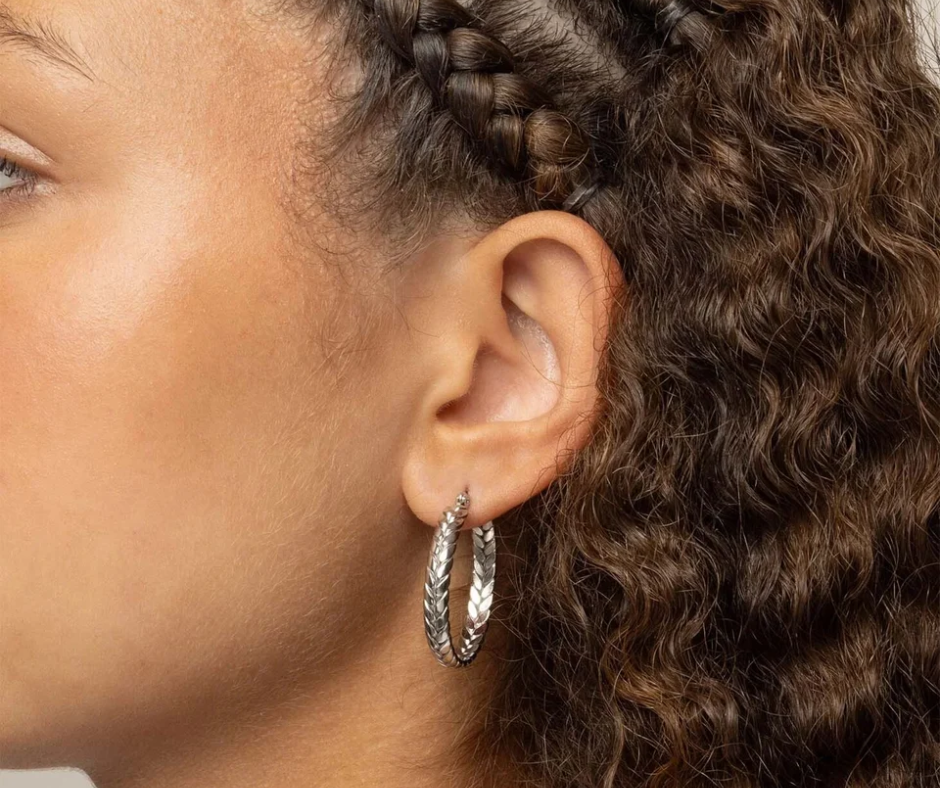 LUX Braided Hoop Earrings