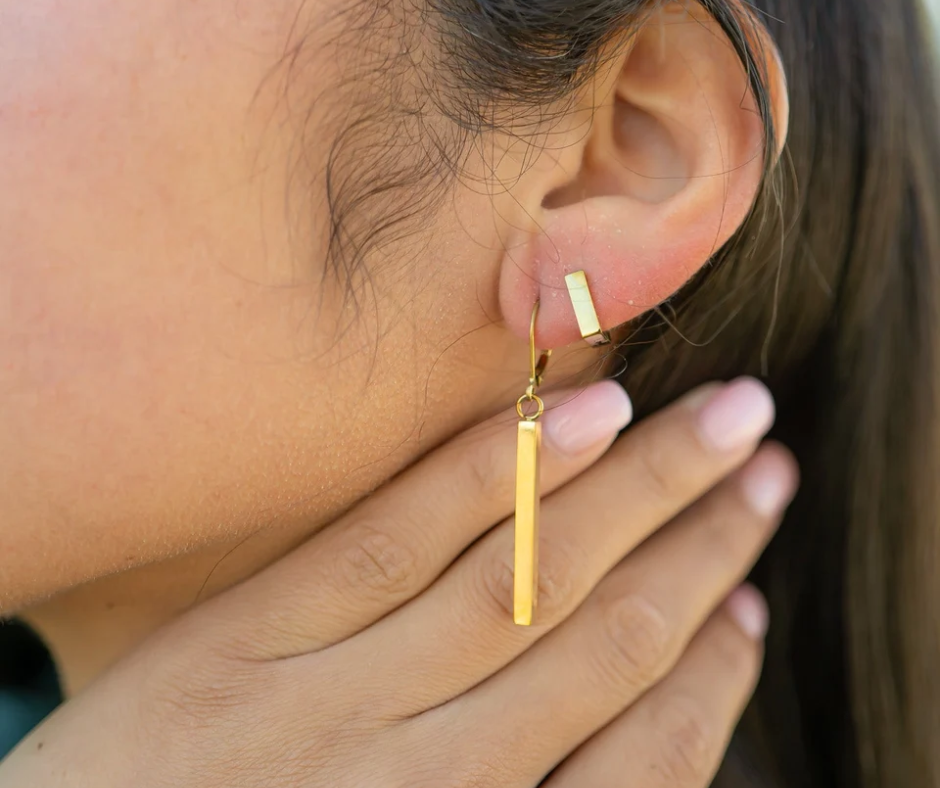 LUX Dangle Vertical Drop Bar Earrings