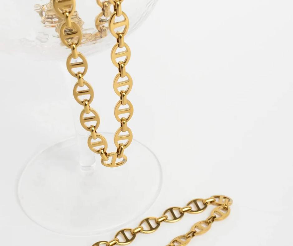 LUX Oval Chain Bangle Necklace