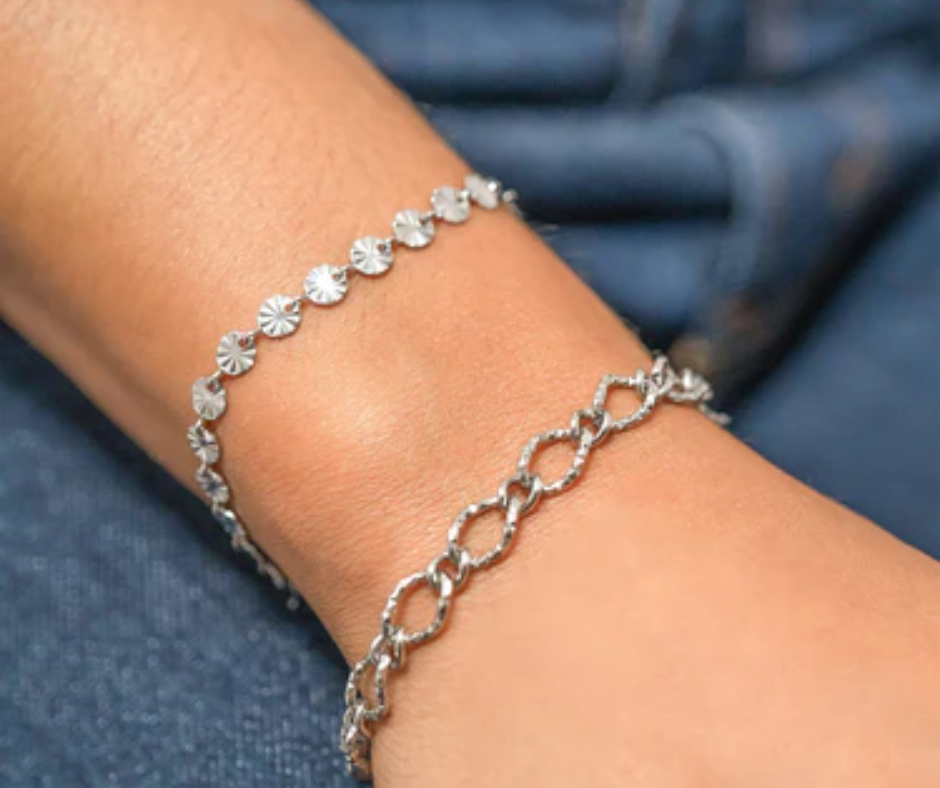 LUX Hammered Oval Chain Bracelet
