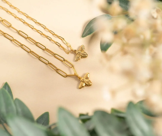 LUX Mommy & Me Bee Charm Necklace